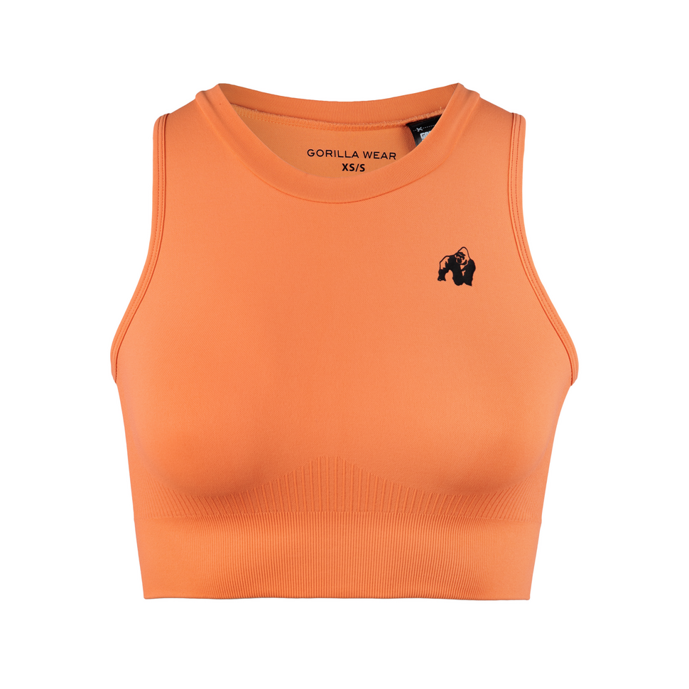 Olivia naadloze crop top - oranje