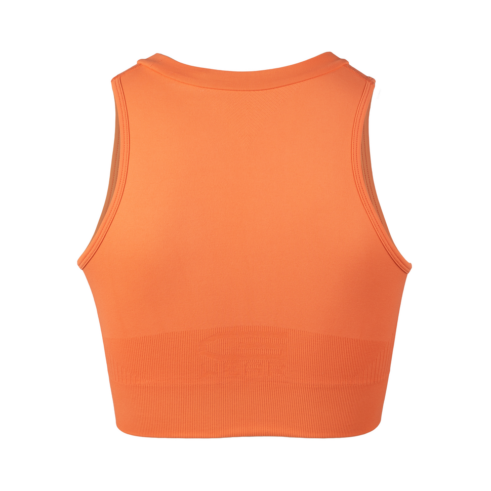 Olivia naadloze crop top - oranje