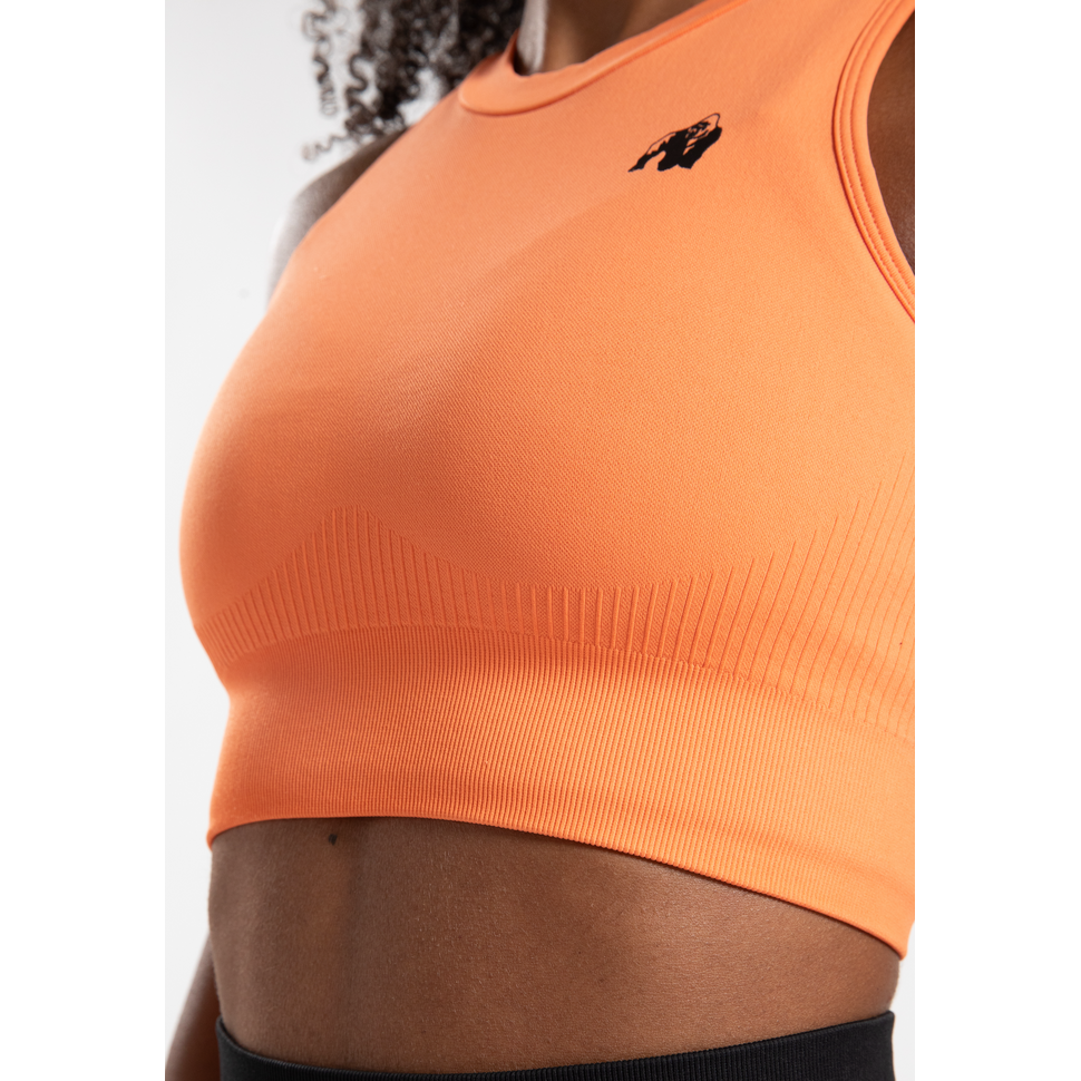 Olivia naadloze crop top - oranje