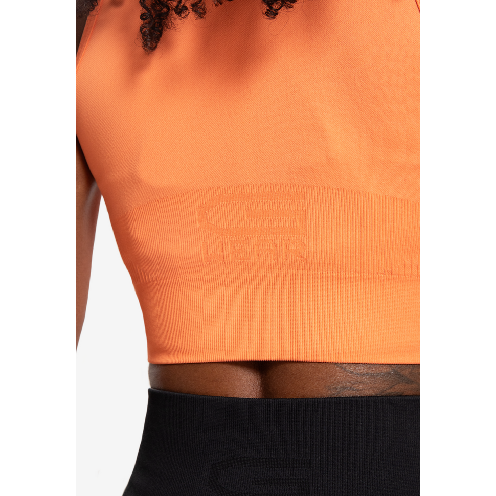 Olivia naadloze crop top - oranje