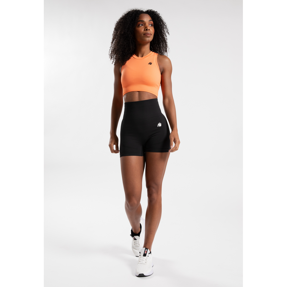 Olivia naadloze crop top - oranje